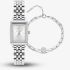 Olivia Burton Ladies White Dial Rectangle Bracelet Watch & Bracelet Gift Set 24070026