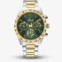 Tommy Hilfiger Mens Hampton Two Tone Green Dial Bracelet Watch 1792279
