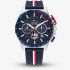 Tommy Hilfiger Mens Bank Chronograph Blue Dial Silicone Strap Watch 1792292