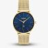 HUGO Mens #Style 3H Golden Blue Dial Mesh Bracelet Watch 1530473