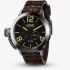 U-BOAT Mens Classico U-46 Black Dial Leather Strap Watch U4646