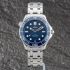 Pre-Owned OMEGA Mens Seamaster Blue Dial Silver Bracelet Watch 21030422003001