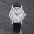 Pre-Owned Montblanc Mens Star Silver Dial Leather Strap Watch 107114