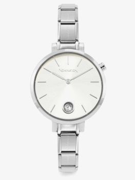 Nomination Ladies Composable Time Silver Tone Cubic Zirconia Dial Bracelet Watch 076033/017