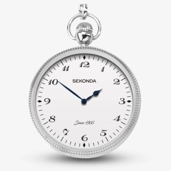 Sekonda Classic Silver &amp; Brass Chain Pocket Watch 1792