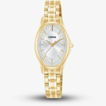 Lorus Ladies Gold Tone Oval Bracelet Watch RRX88JX9