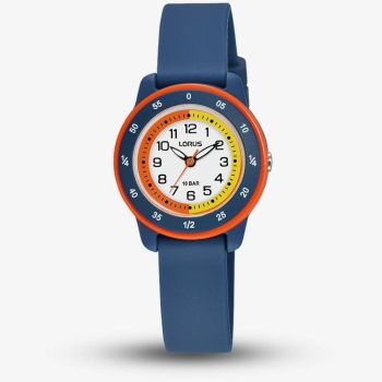 Lorus Boys Time Teacher White Dial Rubber Strap Watch RRX53JX9