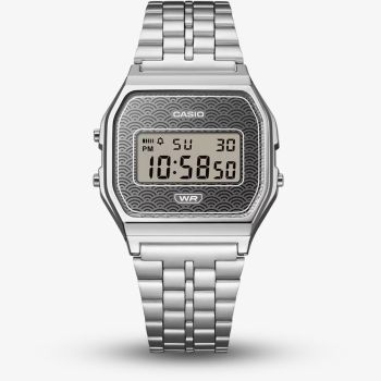 Casio Limited Edition Vintage Grey Seigaiha Pattern Digital Watch A159WEVJ-7