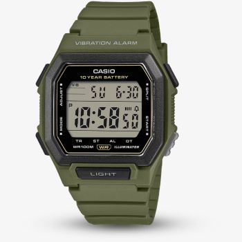 Casio Mens Khaki Rub Sw Digi Dl Watch W-738H-3AVEF