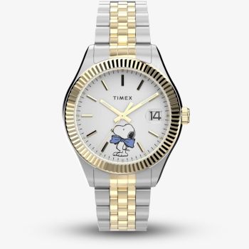 Timex Ladies X Peanuts Two-Tone Legacy Bowtie White Dial Watch TW2Y11100