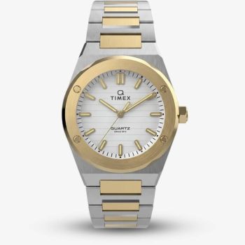 Timex Ladies Q Marbella Silver Dial Two Tone Bracelet Watch TW2Y81900