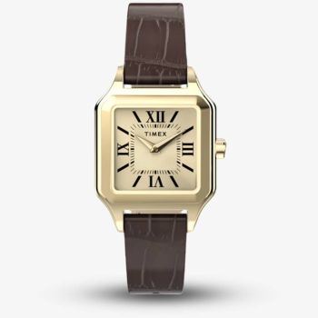 Timex Ladies Addison Gold Dial Leather Strap Watch TW2Y90700