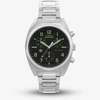 Timex Mens Expendition Capstone Chronograph Silver Bracelet Watch TW2Y61200