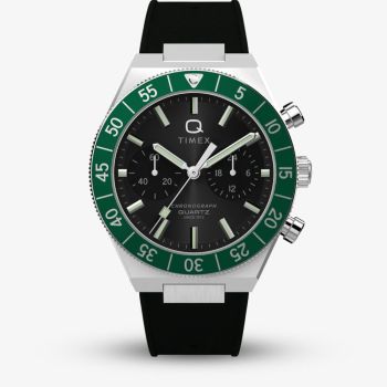 Timex Mens Q Continental Chronograph Black Dial Watch TW2Y56100