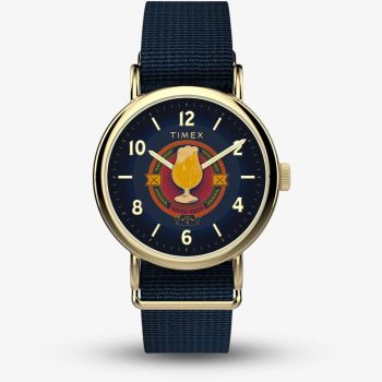 Timex Unisex Weekender Harry Potter x Butterbeer Blue Fabric Strap Watch TW2Y76100