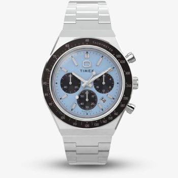 Timex Mens Q Sport Blue Chronograph Dial Bracelet Watch TW2Y88600
