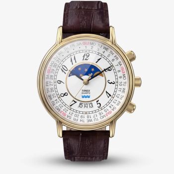 Timex Mens 1990 Moonphase Reissue White Dial Strap Watch TW2Y99000