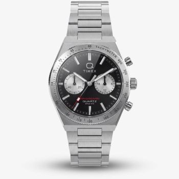 Timex Mens Q Continental Chronograph Black Dial Bracelet Watch TW2Y93200