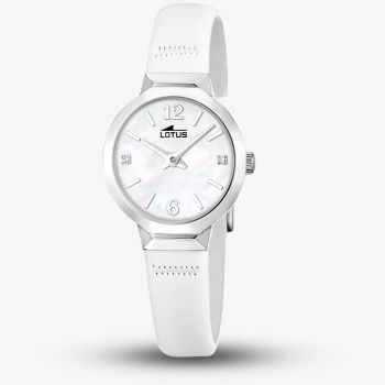 Lotus Ladies Old Money White Leather Strap Watch L19027/1