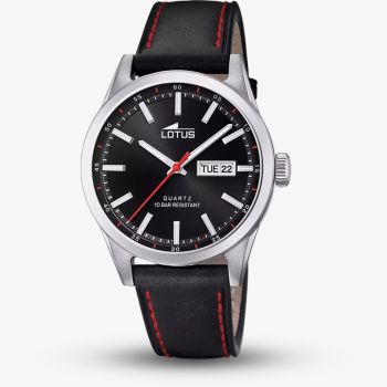 Lotus Mens Classic Black Leather Strap Watch L18671/4