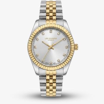 Lee Cooper Ladies Silver Crystal Dial Two Tone Bracelet Watch LC08400.230