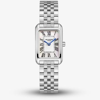 Lee Cooper Ladies White Mother of Pearl Rectangle Dial Bracelet Watch LC08135.320