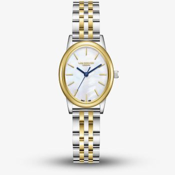 Lee Cooper Ladies White Mother of Pearl Oval Dial Two Tone Bracelet Watch LC08319.220