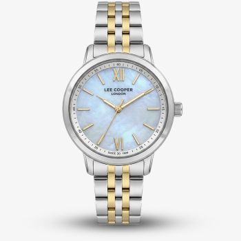 Lee Cooper Ladies Blue Mother of Pearl Two Tone Bracelet Watch LC08371.220