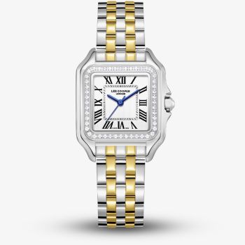 Lee Cooper Ladies Silver Square Dial Two Tone Bracelet Watch LC08398.230