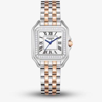 Lee Cooper Ladies Silver Square Dial Two Tone Bracelet Watch LC08398.530