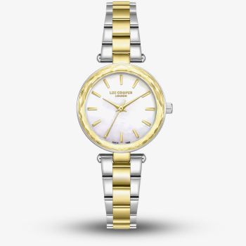 Lee Cooper Ladies White Mother of Pearl Dial Two Tone Bracelet Watch LC08365.220