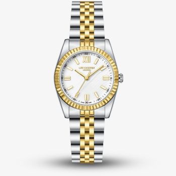 Lee Cooper Ladies White Mother of Pearl Dial Two Tone Bracelet Watch LC08303.220