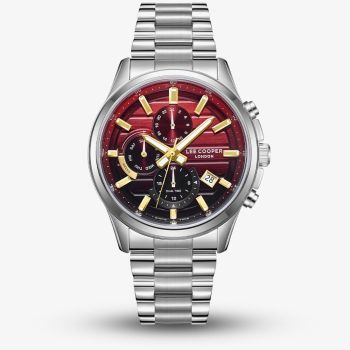 Lee Cooper Mens Red Dial Bracelet Watch LC08451.380