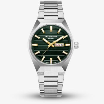 Lee Cooper Mens Green Dial Day/Date Bracelet Watch LC08363.370