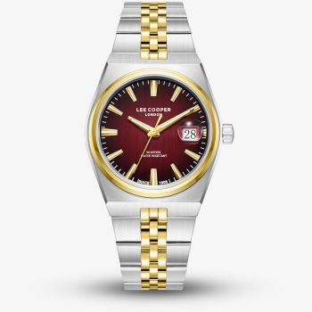 Lee Cooper Mens Red Dial Two Tne Bracelet Watch LC08397.280