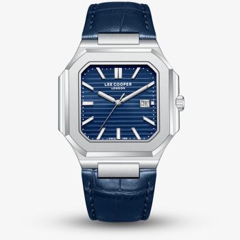 Lee Cooper Mens Blue Square Dial Leather Strap Watch LC08268.399