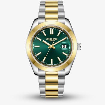 Lee Cooper Mens Green Dial Two Tone Bracelet Watch LC08189.270