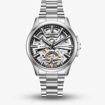 Lee Cooper Mens Skeleton Dial Automatic Bracelet Watch LC08311.350