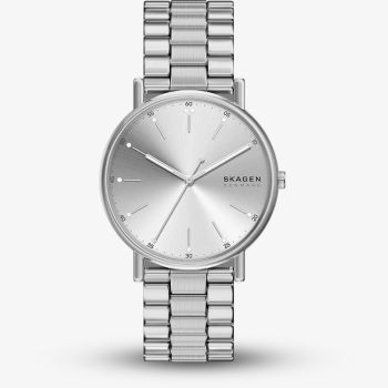 Skagen Mens Signatur Three-Hand Silver Bracelet Watch SKW6950