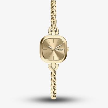 Skagen Ladies Mellem Micro Two-Hand Gold-Tone Twisted Chain Bracelet Watch SKW3181