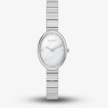 Skagen Ladies Anita Oval Two-Hand Silver Bracelet Watch SKW3182