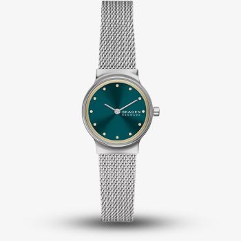 Skagen Ladies Freja Lille Two-Hand Green Dial Mesh Bracelet Watch SKW3188
