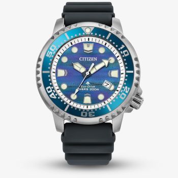 Citizen Mens Limited Edition Promaster Diver Blue Dial Black Rubber Strap Watch BN0167-09W