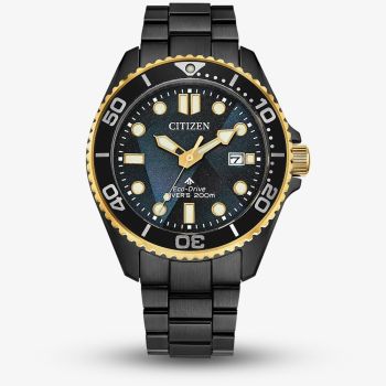 Citizen Mens Limited Edition Eco-Drive Promaster Diver Black &amp; Gold Bracelet Watch BN0264-53E