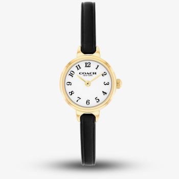 Coach Ladies Iris Black Leather Strap Watch 14504654