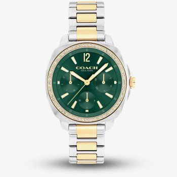 Coach Ladies Kitt Two Tone Green Dial Watch 14504394