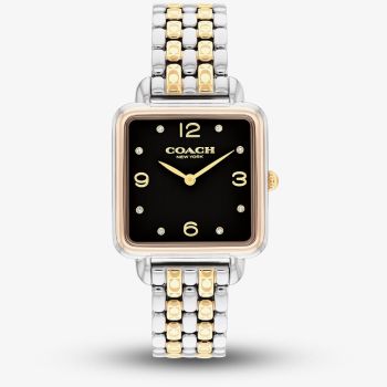 Coach Ladies Cass Black Dial Two Tone Watch 14504496