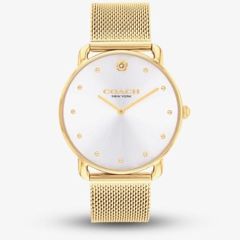 Coach Ladies Elliot Gold Tone Mesh Bracelet Watch 14504208