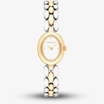 Coach Ladies Sammy Two Tone Oval White Dial Bracelet Watch 14504738