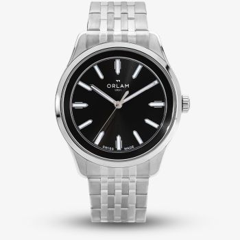 Orlam Mens Cadence Black Dial Silver Bracelet Watch ORSSBCA004